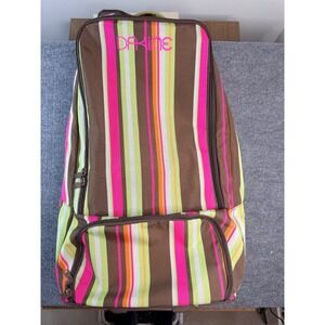 Dakine Girls EZ Traveler LG Rolling Suitcase Striped Pink Brown Travel Bag Large